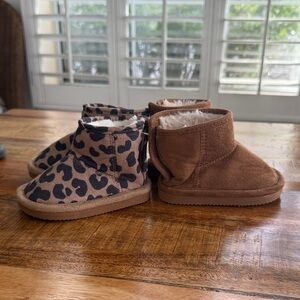 Leopard and Brown toddler girl Boots